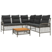 Set Divano da Giardino 2 pz | Set Salotto da Giardino con Cuscini Grigio in Polyrattan