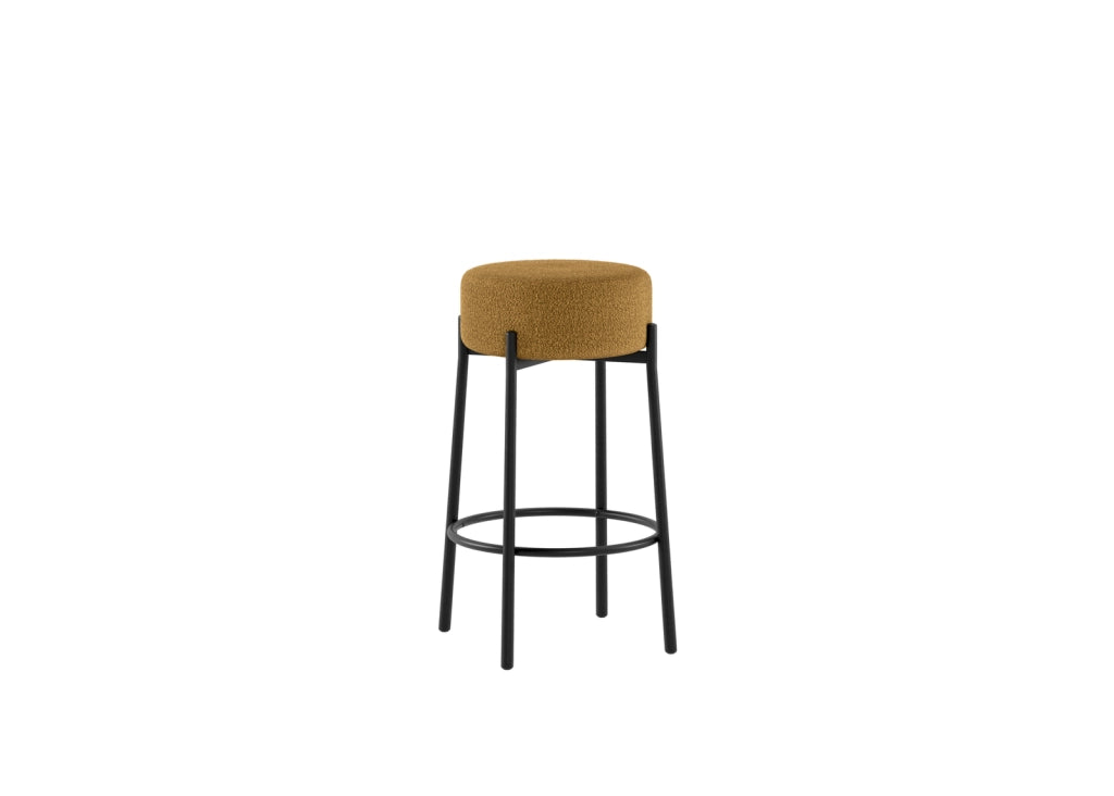 Set 2 Sgabelli Syd 41x41x67 cm in Tessuto Ocra