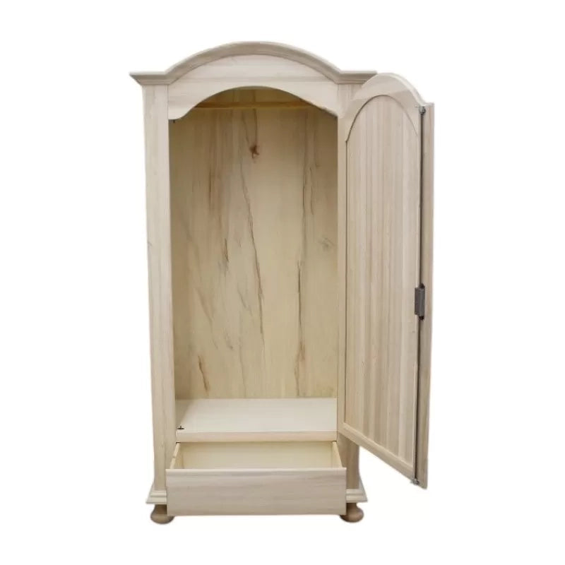 armadio classico 1 porta 1 cassetto legno grezzo 96x56x196 (1703) - Mobili 2G