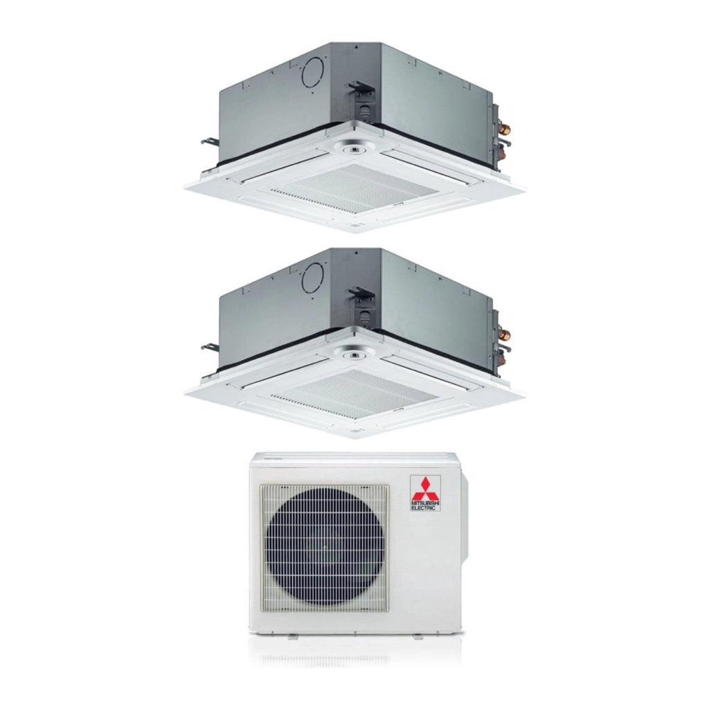 Climatizzatore Condizionatore Mitsubishi Electric Dual Split Inverter a Cassetta 60x60 SLZ-M 9+12 con MXZ-2F53VF R-32 Wi-Fi Optional 9000+12000