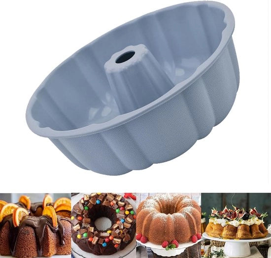 Forme per torta in silicone, forma a spirale, forme per muffin, forma per cupcake, grande, silicone, forme da forno perfette per torta, dessert, gelatina, pane, grigio