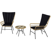 Ambientazione bistrot balcone: stile bohémien; impermeabile; 76x66x96 cm; nera