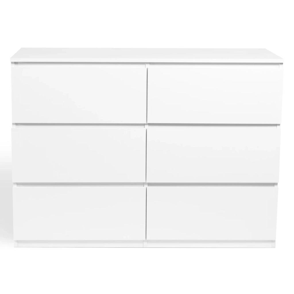 IDMarket - TOMI Cassettone a 6 cassetti da 110 cm in legno bianco