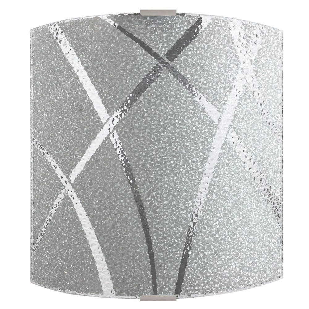 Applique 1xE27 Montatura Argento Vetro Lastra Diamontatura Ser.Bi E-Energy Cloe