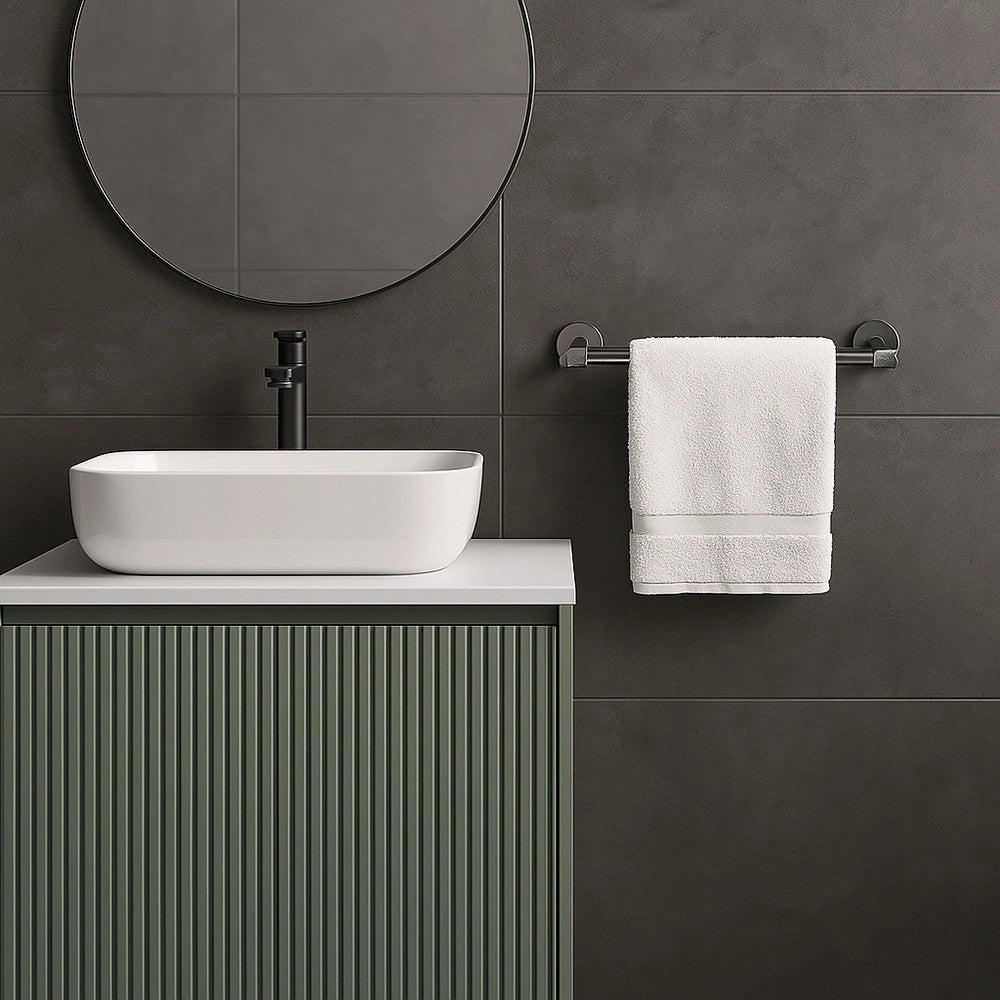 Trade Shop - Porta Asciugamani Lungo Da 60 Cm In Acciaio Cromato Accessorio Per Arredo Da Bagno 87923 -
