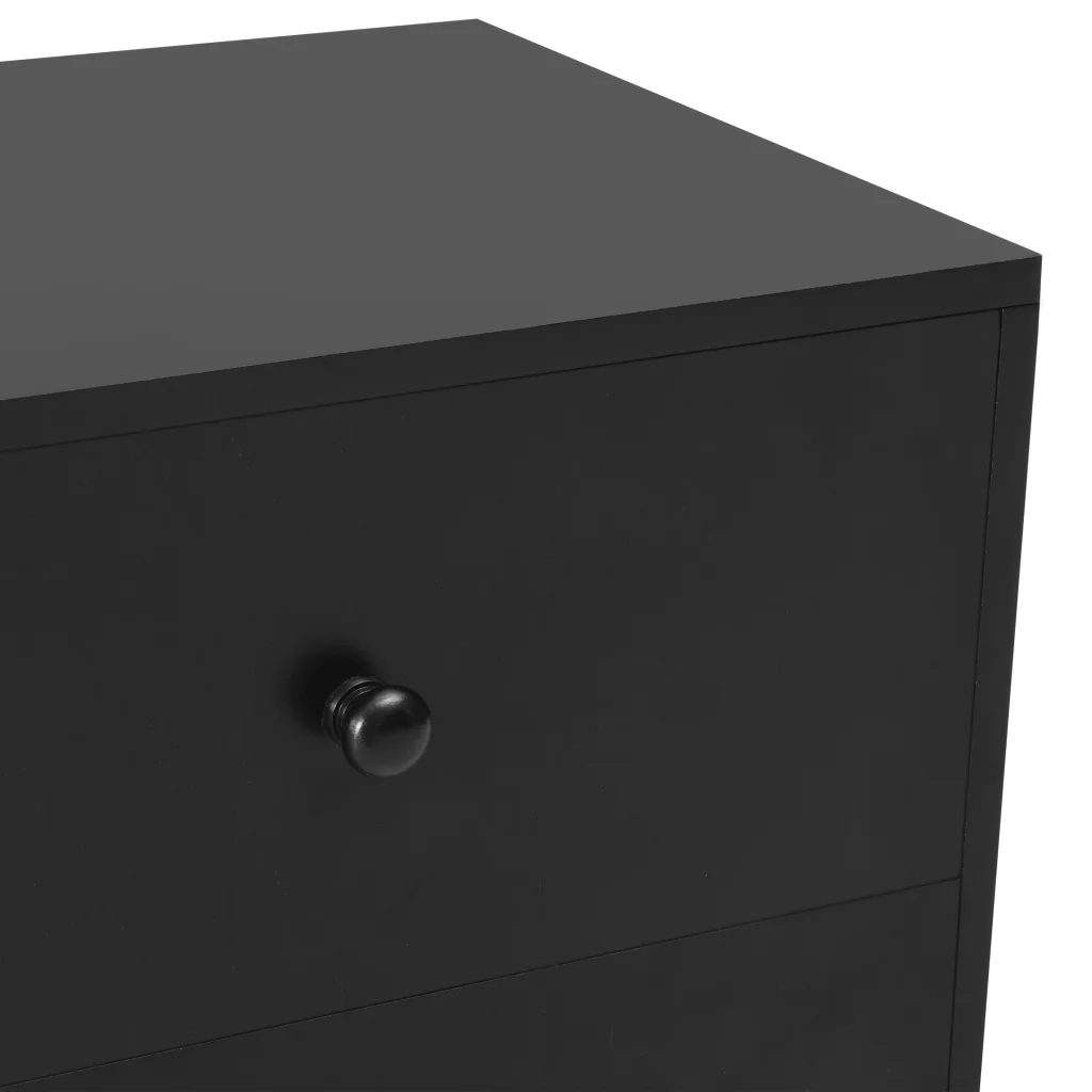Set di 2 Comodini | Armadio da Notte | Mobiletto da notte Neri 40x30x50 cm Legno Massello di Pino
