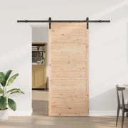 Porta scorrevole Naturale 100 x 208 cm Legno Massello di Pino