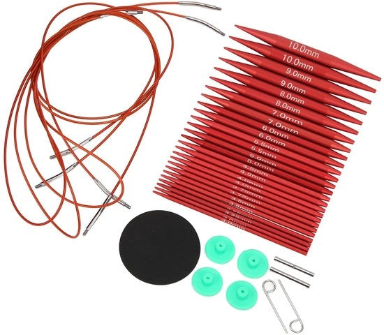 Set di Spilloni per Maglioni - Spilloni per Maglioni e Calze - Spilloni per Maglioni e Calze con Fermo - Materiale: Plastica/Alluminio - Dimensioni Vari - Set di Spilloni per Maglioni