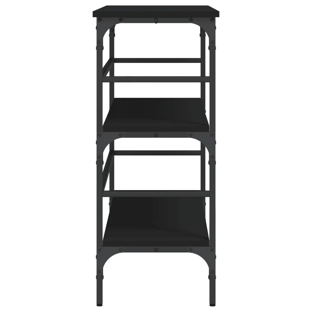 Tavolino Consolle Nero 100x32x75 cm in Legno Multistrato 839048