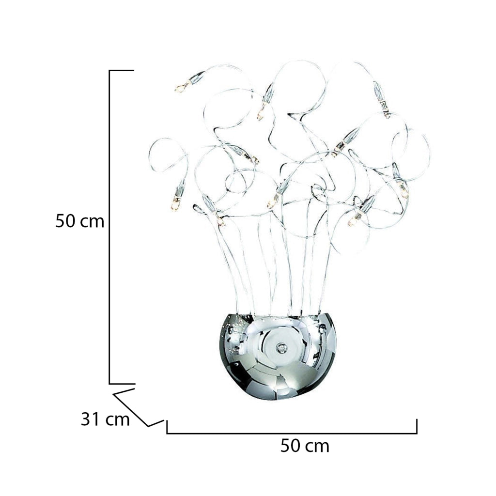 Loano, Lampada da Parete, Argento