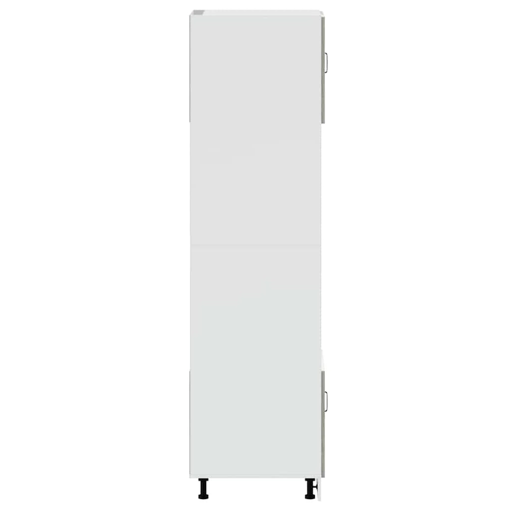 Set di 2 mobili forno compatti con piedini regolabili 60 x 57 x 207 cm in legno ingegnerizzato Sonoma grigio 02_0055712