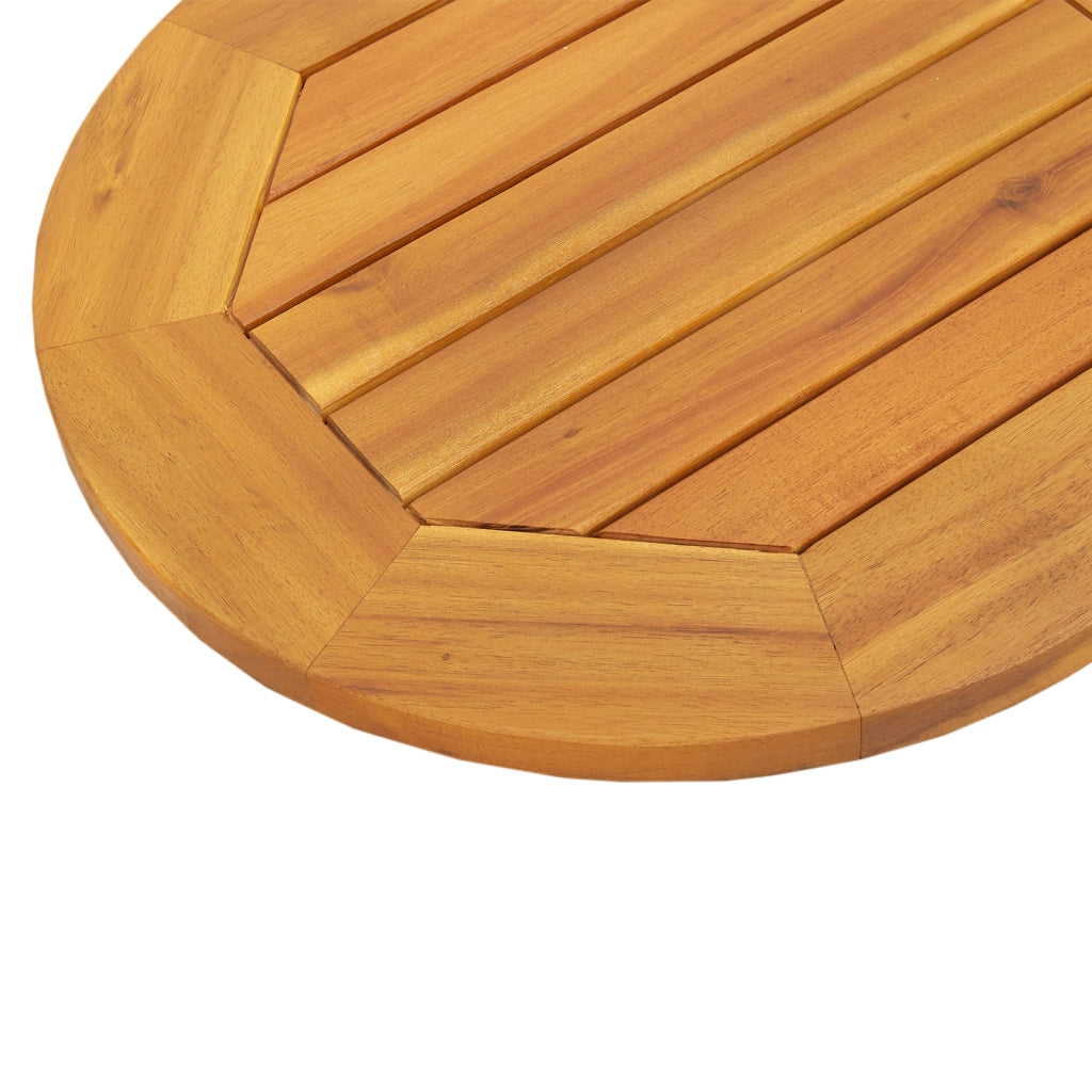Tavolo Ovale in Legno Massello di Acacia 80x40x2 cm