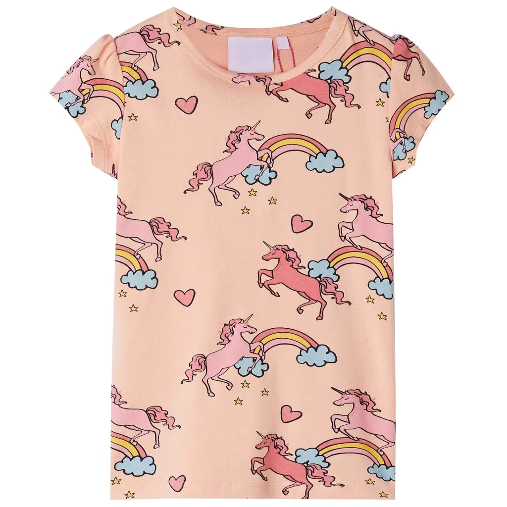 Pigiama da Bambina a Maniche Corte Arancione Chiaro 128 CFW2831453