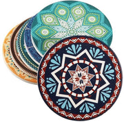 6 pezzi di supporto per bicchieri, supporti in vetro, assorbenti in ceramica, supporto per bicchieri in vetro, contenitore per caffè, piatto di supporto con materiale di cotone sulla parte posteriore