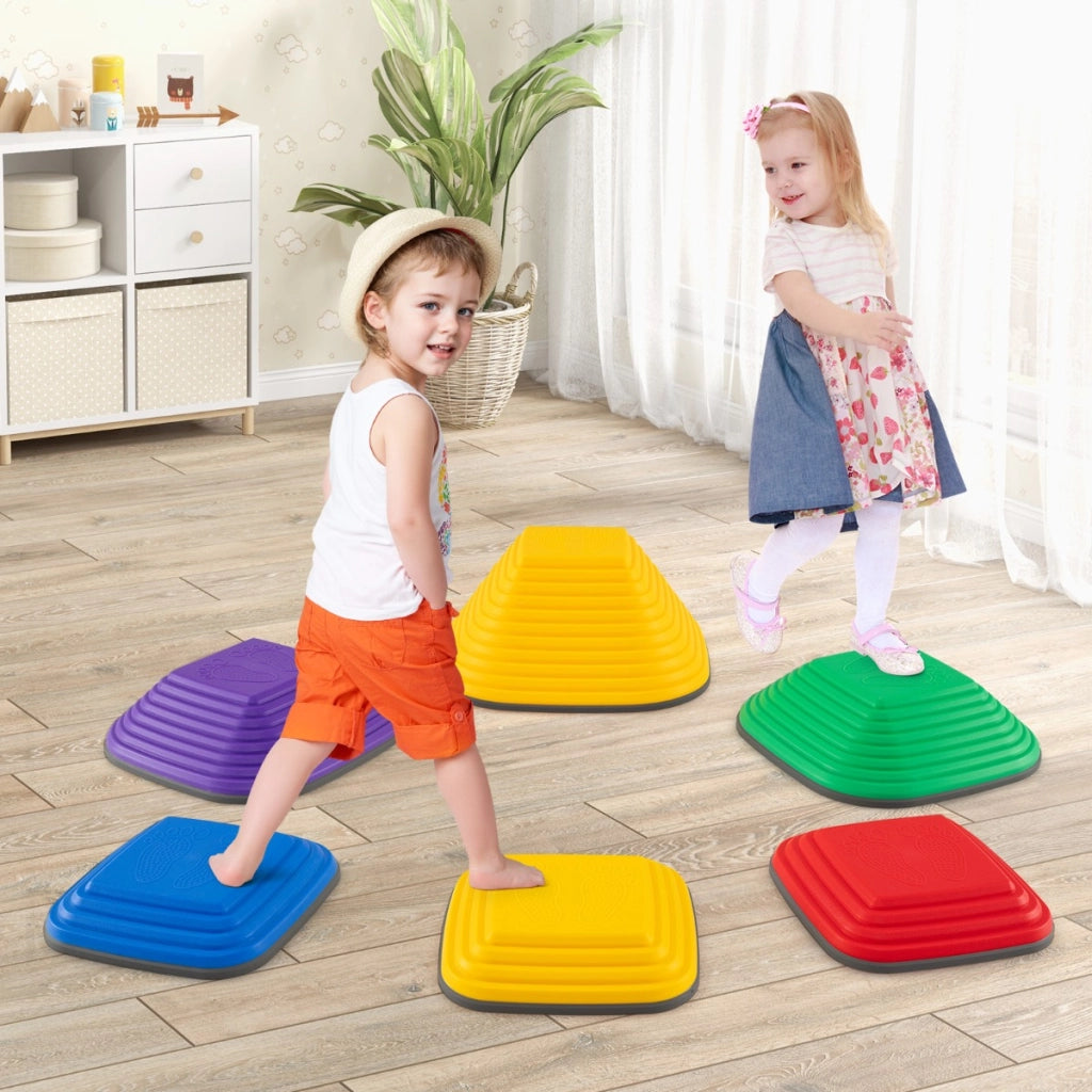Pietre di equilibrio antiscivolo per bambini blocchi di equilibrio quadrati per esercizio, 6 pezzi pietre di passo per bambini Colorato