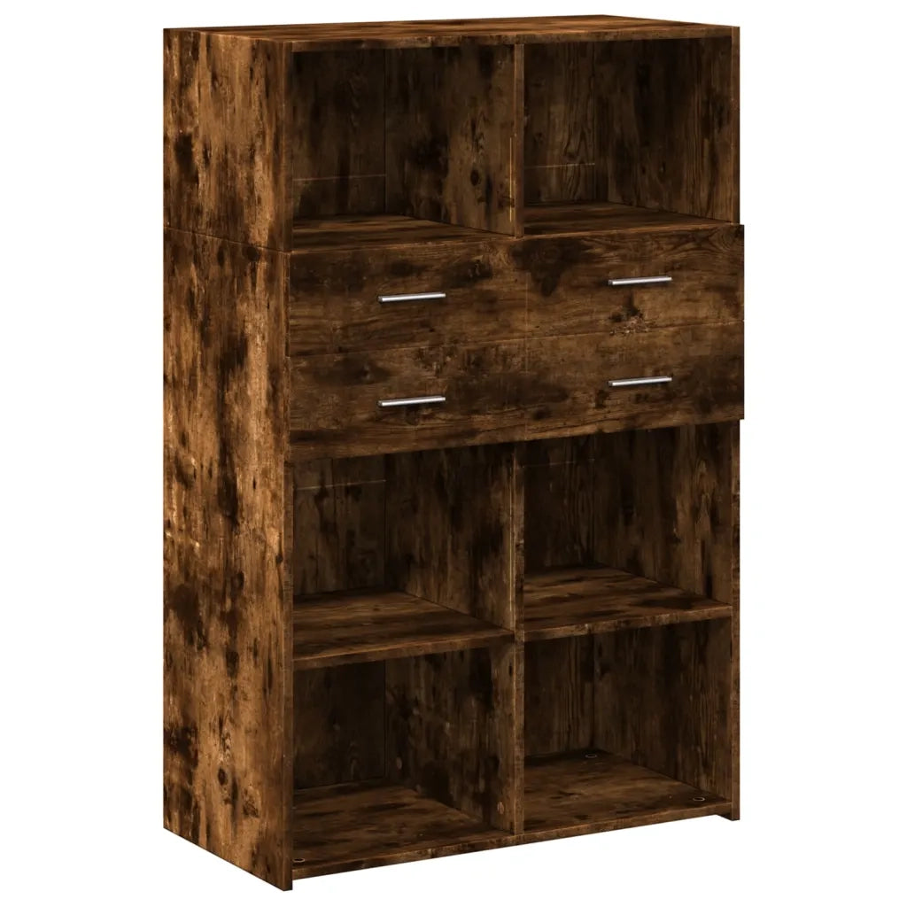 Credenza Rovere Fumo 80x42,5x124 cm in Legno Multistrato 3281389