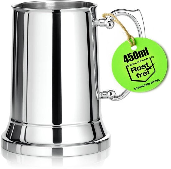 Termos Bicchiere a Doppia Parete 450 ml - Bicchiere da Drinko in Acciaio Inossidabile - Design Bierpul - Senza BPA - Robusto per Campeggio/Festivals