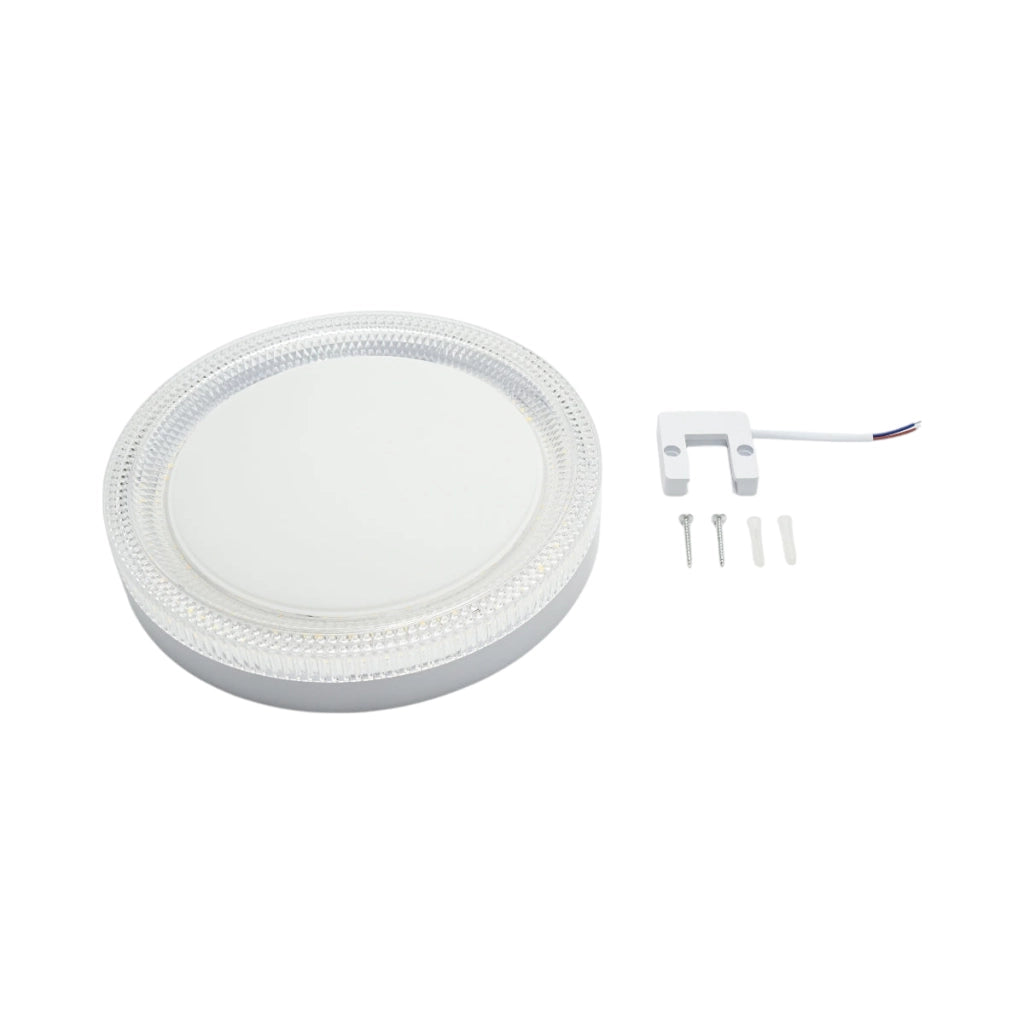 Plafoniera LED 36W, 220V, luce regolabile 3CCT 3000K/4000K/6500K, corpo rotondo 230x40mm, IP20