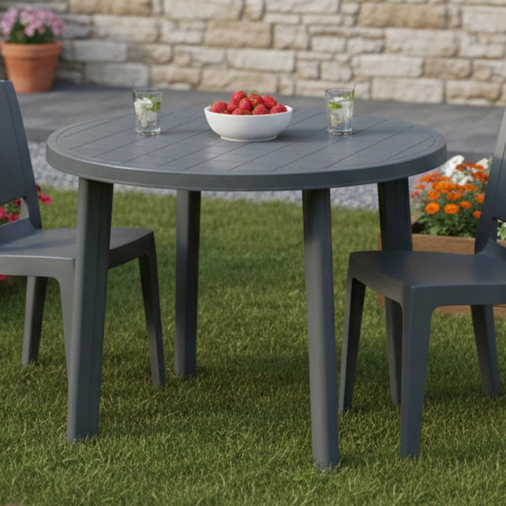 Brooksdale, Tavolo da Esterno 4 Posti Made in Italy, 90x90x72h cm Nero Antracite