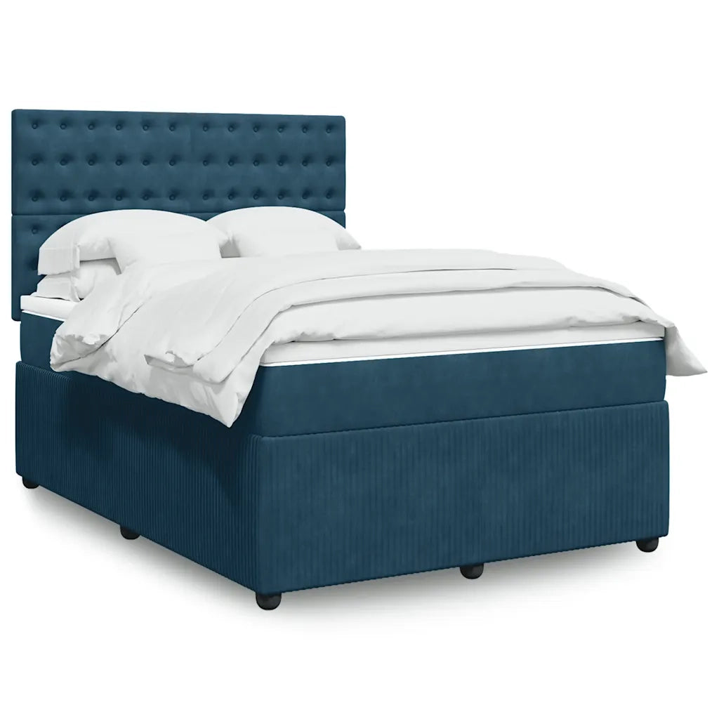 Giroletto a Molle con Materasso Blu 160x200 cm in Velluto 3294698