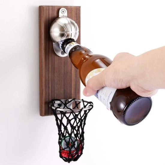 Cestello da Basket per Opvang del Dop con Cassetta e Chiusura Magnetica, Ideale Regalo per Appassionati di Basket e Birra
