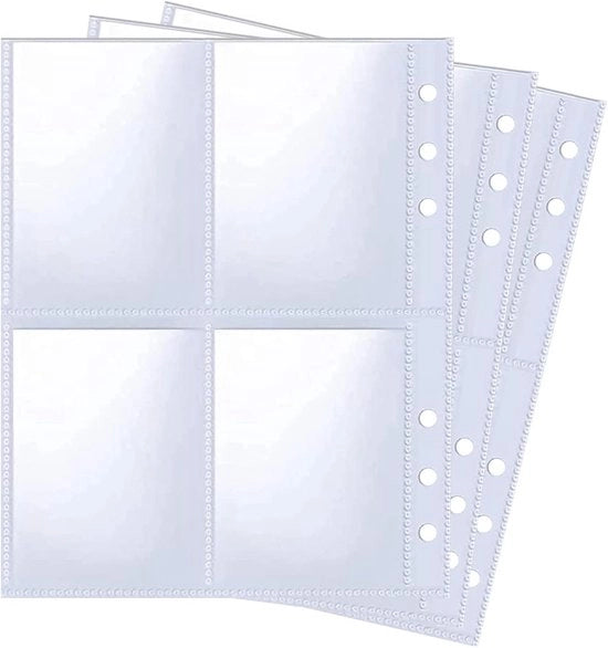 Mou di fotografia a doppia faccia 4 tasche 2,5 x 3,5 pollici per A5 6 anelli, ultrachiaro, caricatore superiore, carte scambiabili, 240 pezzi