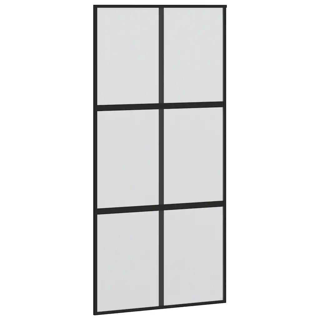 Porta Scorrevole Ferramenta Nera 102,5x205 cm Vetro Temperato 3375962
