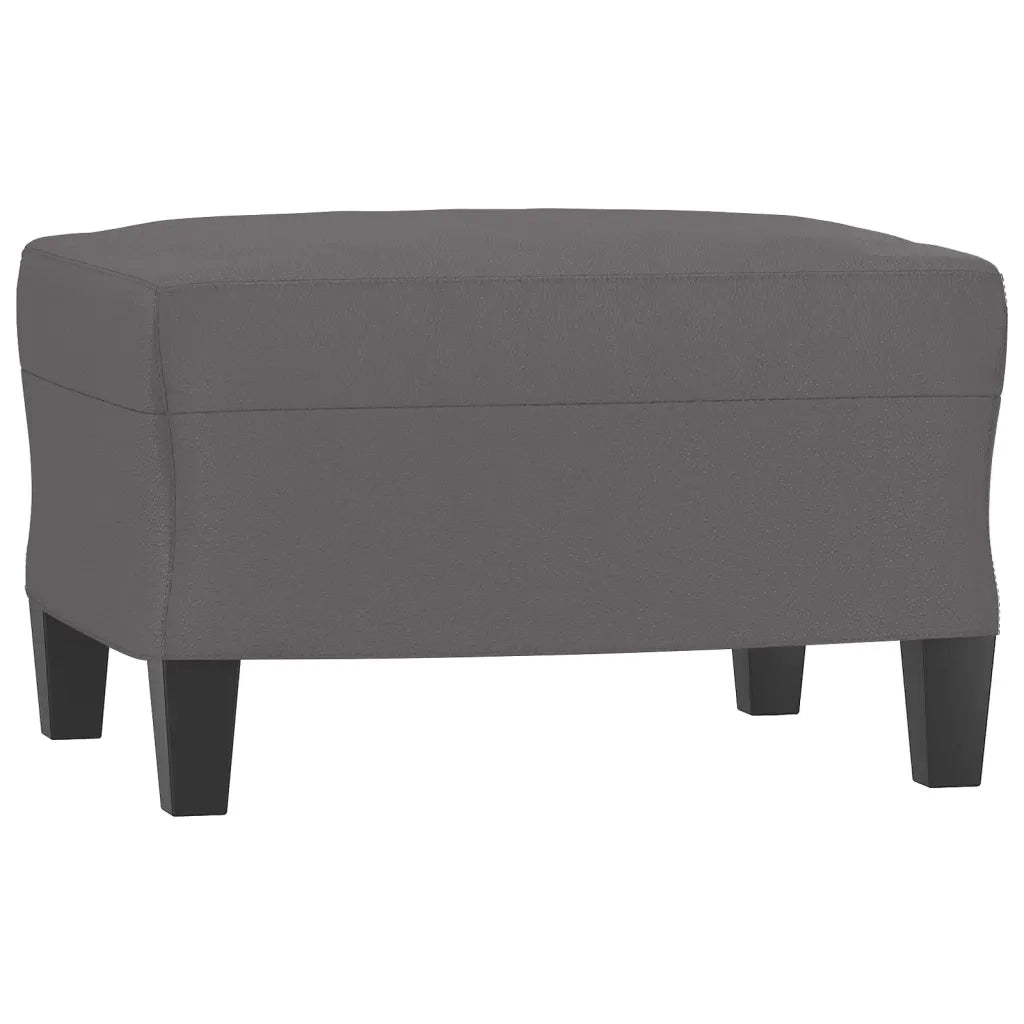 Poltrona | Sedia Relax con Poggiapiedi Grigio 60 cm in Similpelle