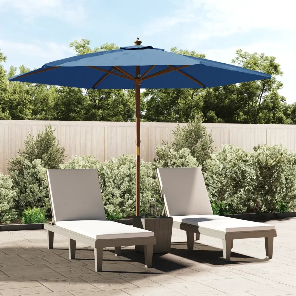 Ombrellone da Giardino con Palo in Legno Azzurro 299x240 cm 363174