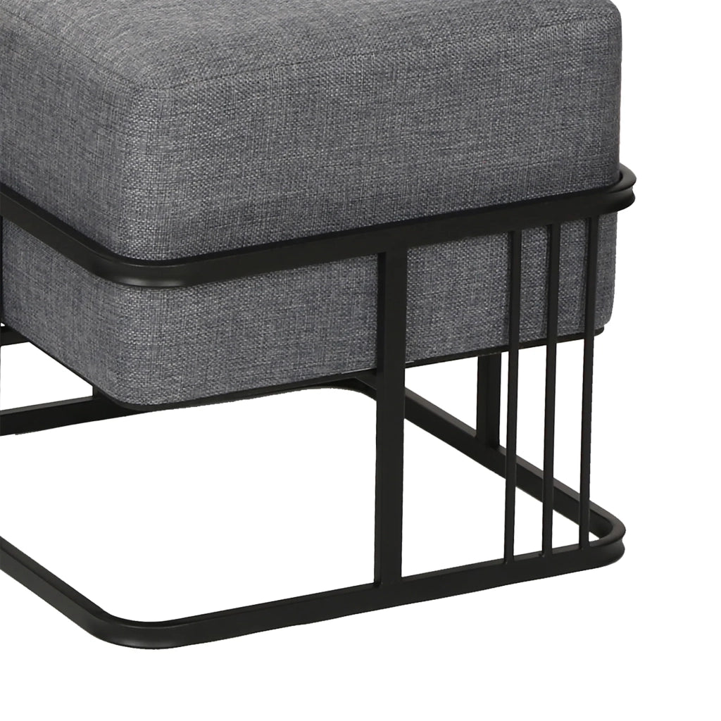 Set di 2 pouf impilabili design moderno e senza tempo 38 x 38 x 38 cm multifunzionali quadrati grigio scuro 03_0009691