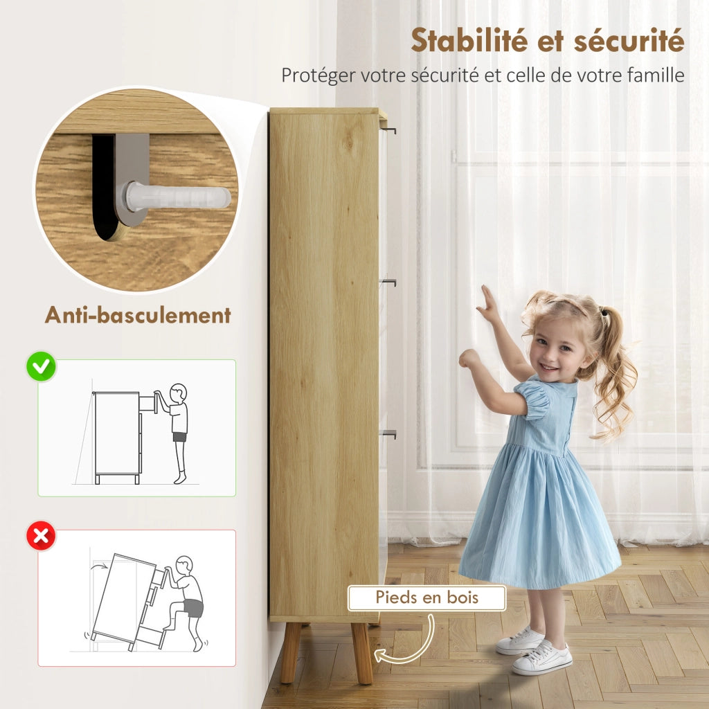 Scarpiera 3 cassetti ¨C zephmum ¨C bianco 60x24x127