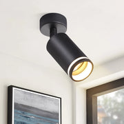 ZMH Faretto da soffitto nero 1 lampadina Plafoniera moderna GU10 faretti orientabili interno metallo