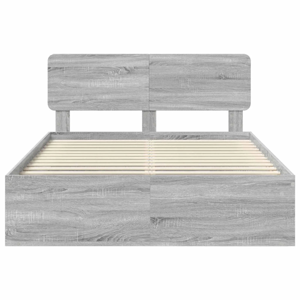 Struttura del letto Grigio Sonoma 160 x 200 cm Pino massello 3412056