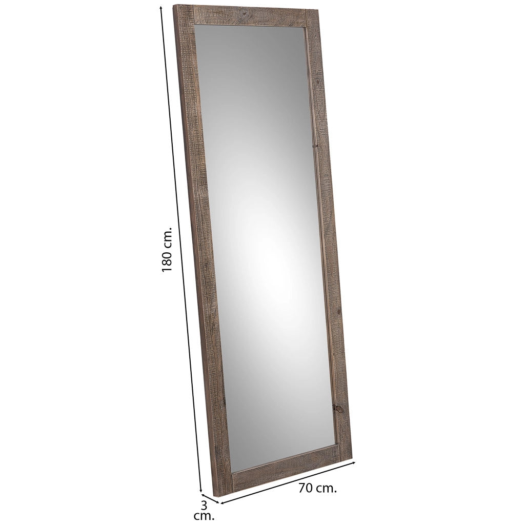 Specchio rettangolare in legno marrone 70x3x180h cm