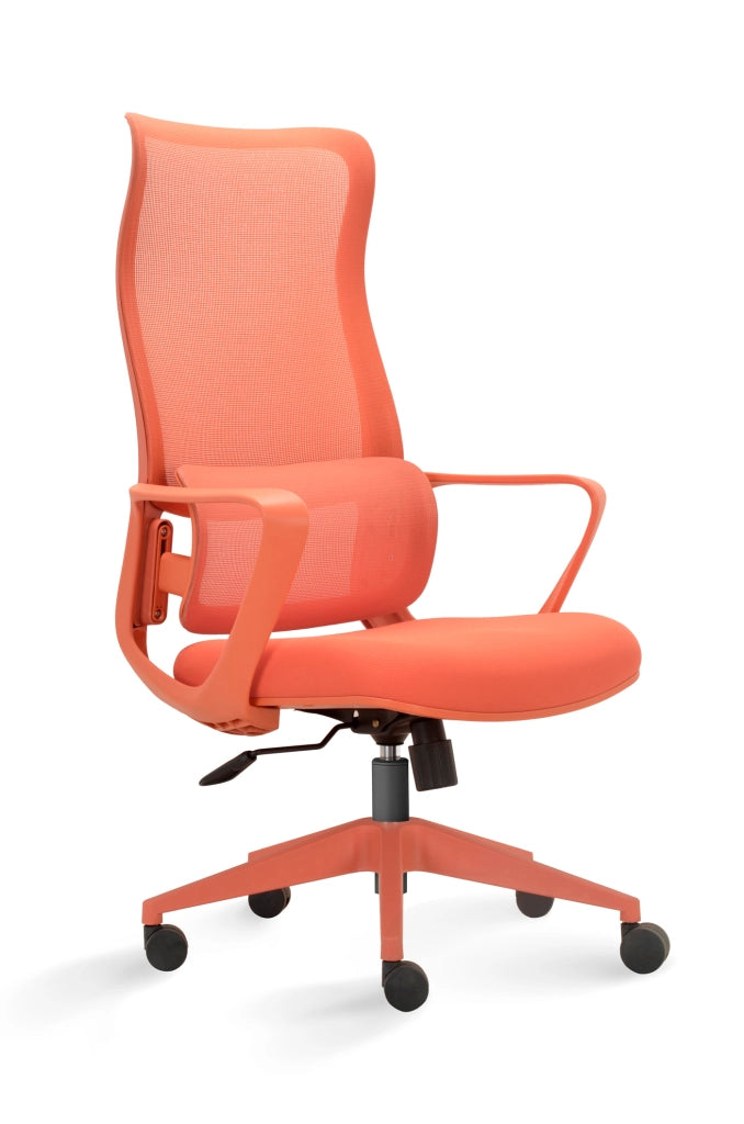 Sedia studio Hispanohogar altezza regolabile in tessuto arancione
