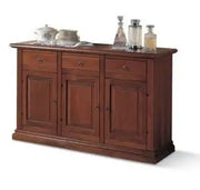 Credenza madia in legno massiccio bugnata arte povera noce 3 ante