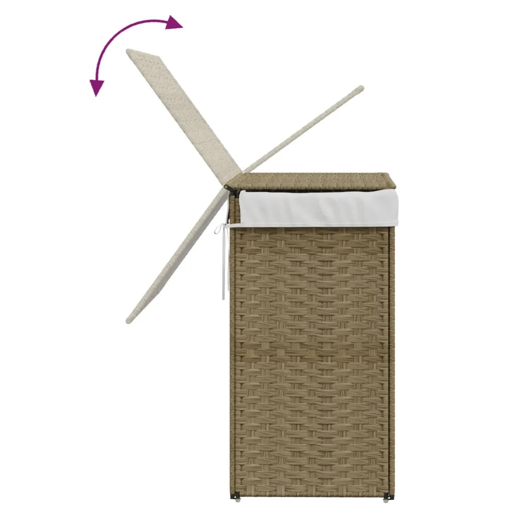 Cesto Portabiancheria con Coperchio 46x33x60 cm Polyrattan CFW2589886