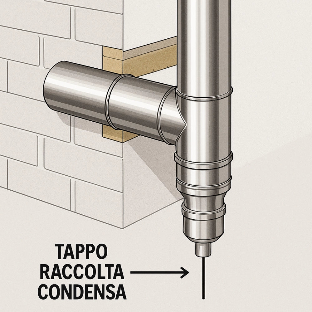 Tappo raccolta condensa acciaio per ispezione canna fumaria manutenzione *** misura Ø 150 mm, confezione 1