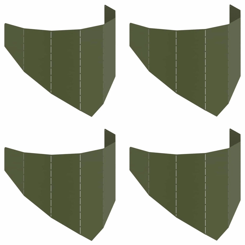 Bordura per Prato 4 pz 100 x 45 cm Acciaio Verde Oliva 8008896