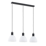Lampada a sospensione nera barra 3 luci E27 SANBRI Alfa