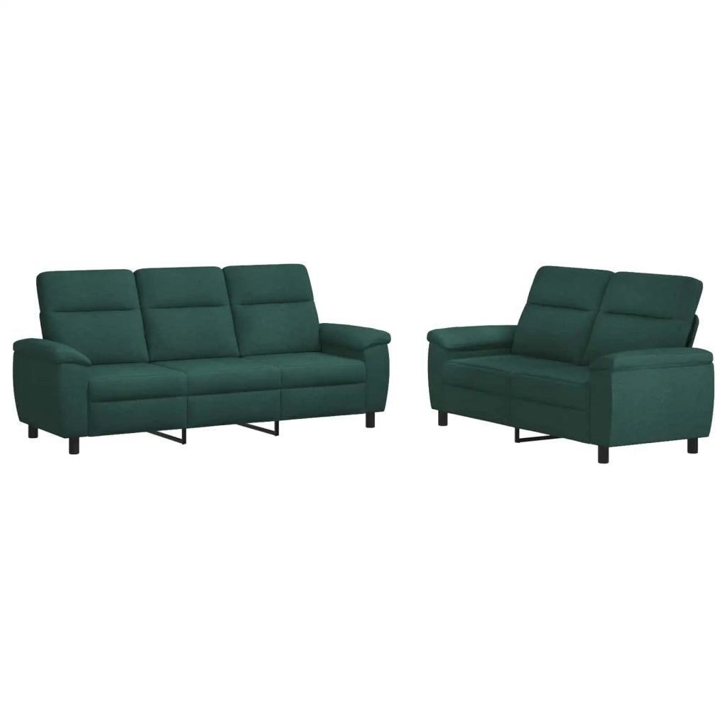 Set di divani 2 pcs Verde Scuro Tessuto 3430717