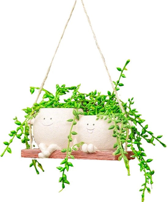Piantine in piccoli vasi, vasi appesi con fronte rotante, contenitori per piante grasse con fori di drenaggio, contenitori per cactus mini, contenitori in resina per piante, vasi appesi per piante