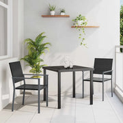 Set da Pranzo per Giardino 3 pcs Nero Rattan in PE 3379079
