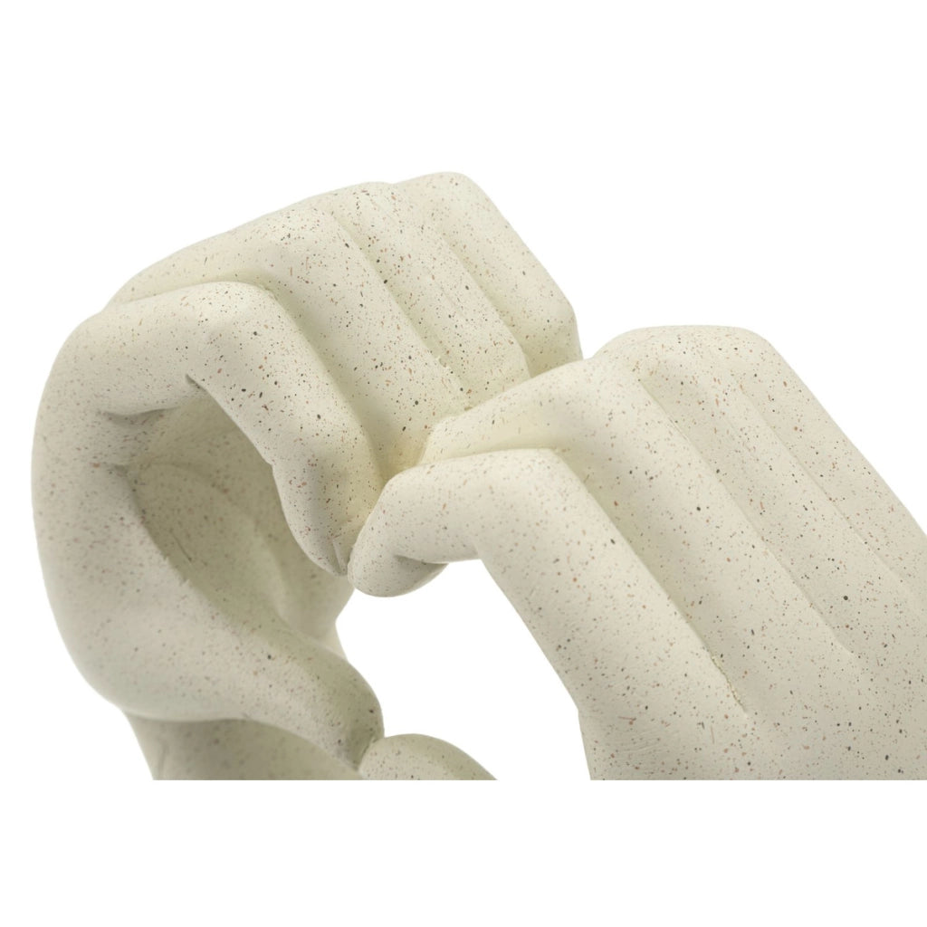 Scultura Cuore 1, Beige, Poliresina, 16,5x7x20 cm