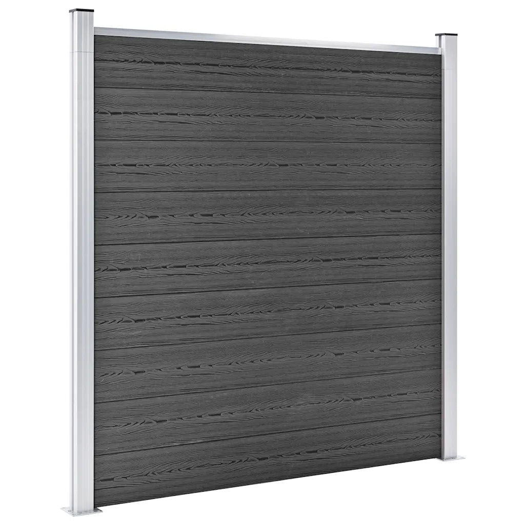 Set Pannelli di Recinzione in WPC 1311x(105-186) cm Nero 3070443