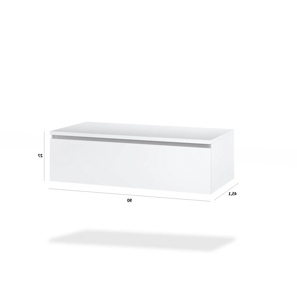 Base con top 1 cassetto ASTRA L.90 P.45 H.27 cm colore bianco pietra