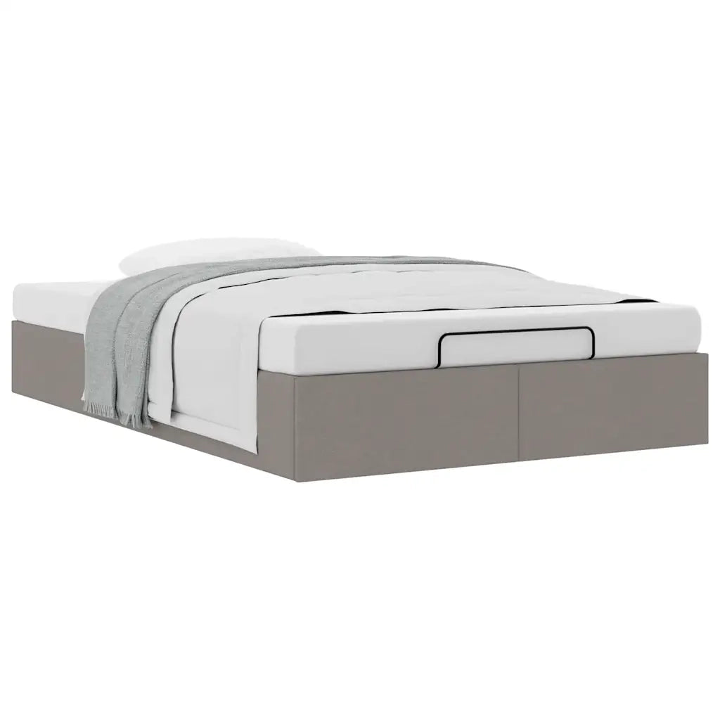 Struttura Letto Pouf senza Materasso Tortora 120x200cm Tessuto 3310872