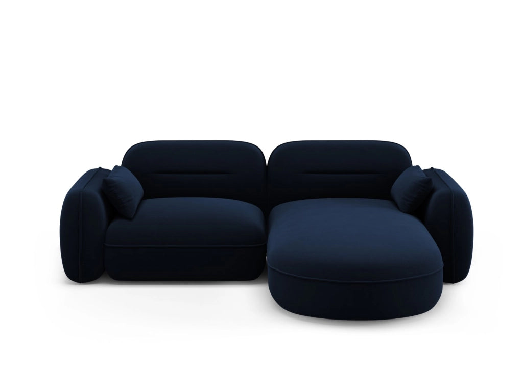 Cosmopolitan Design - Divano angolare modulare destro "Sydney" 3 posti in velluto blu reale 