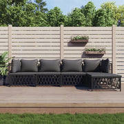 Set Salotto da Giardino 5 pz con Cuscini in Acciaio Antracite 3186857