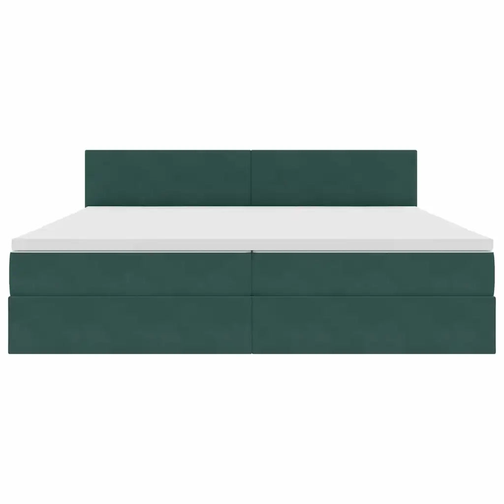 Letto con Contenitore Verde Scuro 200 x 200 cm Velluto